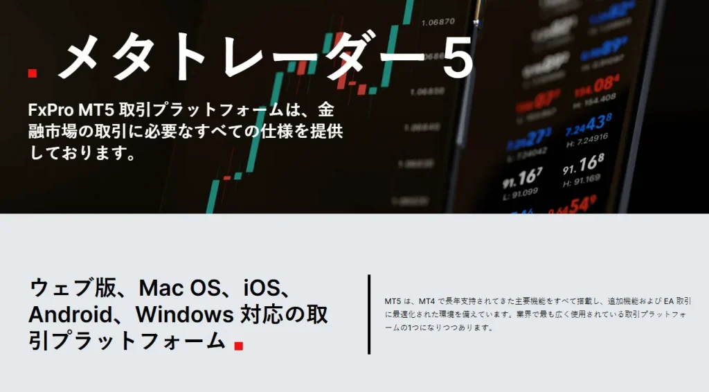 FxPro MT5サイト