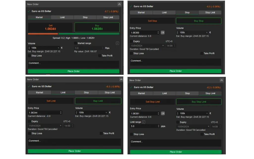 FxPro cTrader 注文